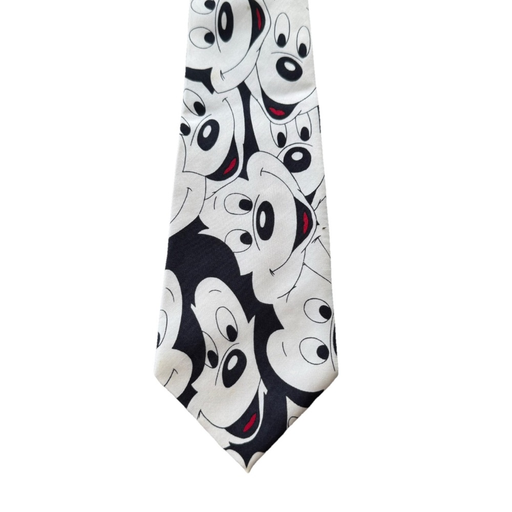 Vintage Balancine Disney Mickey Mouse Face Collage Silk Necktie by The Tie Works